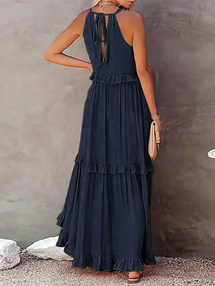 Robyn | Halter Ruffle Maxi Dress
