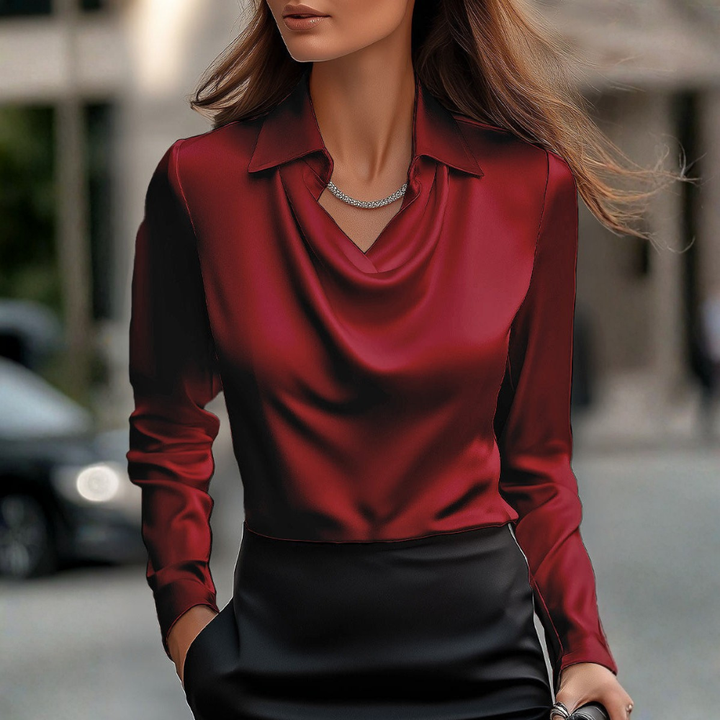 Nadia | Satin Cowl Blouse