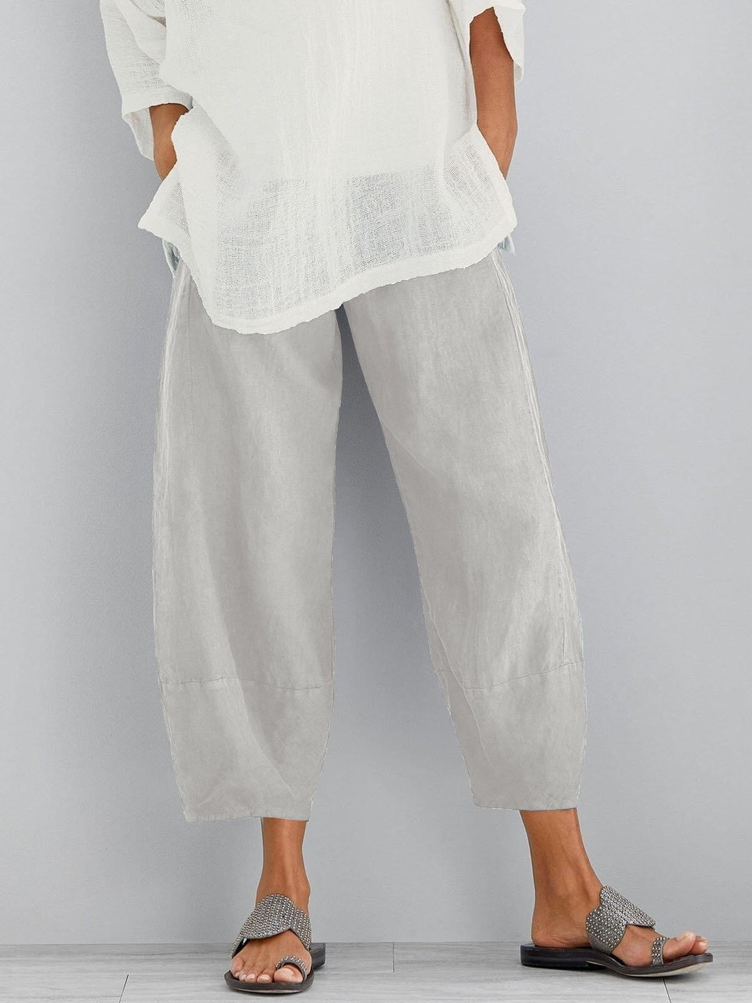 Elara | Cropped Cotton Pants