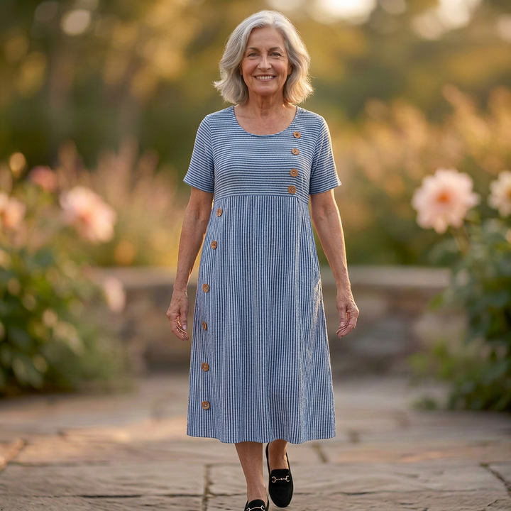 Clara | Striped Midi Dress